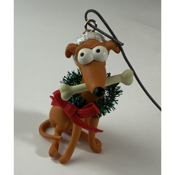 The Simpsons Carlton Cards Santa's Little Helper Dog Christmas Ornament 2003 - Picture 2 of 8